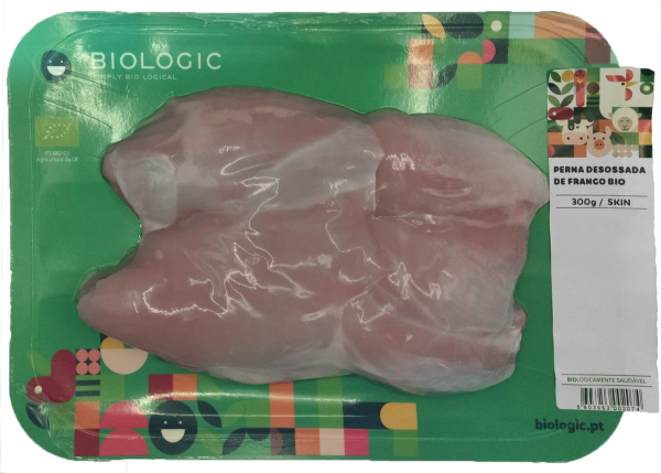 BONELESS CHICKEN LEG BIO – SKIN - FROZEN - 300 G