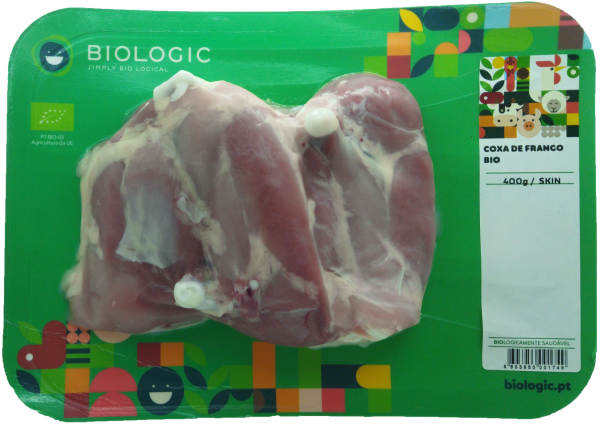 COXA DE FRANGO BIO - SKIN - CONG - 400 G